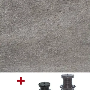 Jetzt Bestellen Komplettset MIT STELZLAGERN Feinsteinzeug-Terrassenplatten ARENITE dunkelgrau